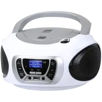 Stereo Portable DAB, CD player in MP3,CD,CD-R/RW format, Digital radio receiver, Wavebands: DAB / DAB+ / FM, FM with RDS function, 30 stations storable in FM, USB input with direct playback of MP3 files, Remote control included, White – pilt 3
