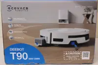SALE OUT. Ecovacs DEEBOT T90 Max OMNI Vacuum Cleaner,Robot,Wet&Dry,30000Pa,TruEdge 3.0,ZeroTangle 4.0,OZMO Roller 3.0,White+OMNI Auto-Empty | Ecovacs Robot Vacuum Cleaner | DEEBOT T90 Max OMNI | Wet&Dry | Operating time (max) 257 min | 5200 mAh | Dust capacity 2.5 L | 30000 Pa | White | DAMAGED PACKAGING | 24 month(s)