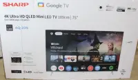 SALE OUT. Sharp 75JP7265E 75" (189cm) 4K Ultra HD QLED MiniLED Google TV, HARMAN/KARDON Speaker System | SALE OUT. Sharp 4K QLED TV | 75JP7265E | 75 | Smart TV | Google TV | UHD | DAMAGED PACKAGING