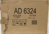 SALE OUT. ADLER AD 6324 Dual Air Fryer Oven, 11 L | Adler DAMAGED PACKAGING | 24 month(s)