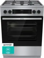 Gorenje G600 GK6C4XF pliit Eraldiseisev pliit Gaas Must, Roostevaba teras