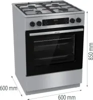 Gorenje G600 GK6C4XF pliit Eraldiseisev pliit Gaas Must, Roostevaba teras – pilt 16