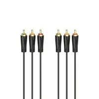 Hama Audio/Video Cable, 3 RCA - 3 RCA, kullatud, 1.5 m, must - Kaabel