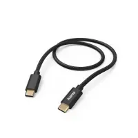 Hama Fabric Charging Cable, USB-C - USB-C, 1,5 m, nylon, must - Kaabel