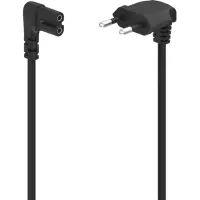 Hama Power Cord, 2-pin 90°, 3 m, must - Voolukaabel
