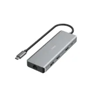 Hama CONNECT2Media, USB-C Hub, 9 porti, 100 W, hall - Sülearvutidokk