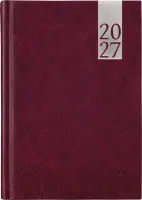 Raamatkalender PÄEV A5, kõvaköide, lederiinkaaned (TUMEPUNANE) 00035/40028