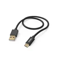 Hama Fabric Charging Cable, USB-A - USB-C, 1,5 m, nylon, must - Kaabel