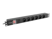 LANBERG PDU 19inch 1U 16A 6x FR 2m