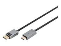 DIGITUS DP To HDMI Cable with LED 4K 3m