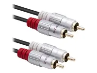 QOLTEC 52338 Cable 2xRCA male 3m Black
