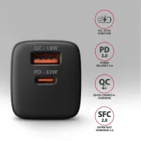Axagon ACU-PQ33 mobiilseadme laadija Universaalne, Nutikell, Nutitelefon, Akupank, Mobiiltelefon, Tahvel Must Vahelduvvool Kiirlaadimine Hoonesisene – pilt 8