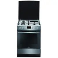 Hansa, 3 gaasilist + 1 elektriline küpsetusala, 65 L, roostevaba teras - Eraldiseisev gaasipliit elektriahjuga