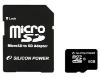 Silicon Power | 8 GB | MicroSDHC | Flash memory class 10 | SD adapter – pilt 3