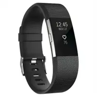 Fitbit Charge 2 Fitness tracker, OLED, Heart rate monitor, Activity monitoring 24/7, Waterproof, Bluetooth, Black/stainless steel