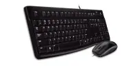 Logitech MK120 Keyboard and Mouse Set, Wired, Mouse included, RU, USB Port, Black