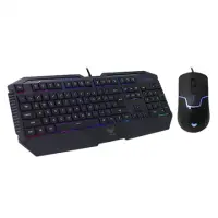 Aula SI-2023 + SI-9013 Combo Altar Keyboard+Rigel Optical Mouse, Gaming, EN/RU, Membrane, RGB LED light Yes (6 colors), Wired, Black