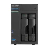 Asus Asustor Tower NAS AS6202T up to 2 HDD/SSD, Intel Celeron Quad-Core, Processor frequency 1.6 GHz, 4 GB, DDR3L, Black