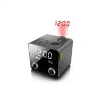 Muse Projection Clock radio PLL Miroir M-189PMR Dark grey, 3 White LED displays with dimmer control (high/low/off): 0.9” White LED display for time and frequency, 0.4” LED display for alarm 1 &amp;amp; 2