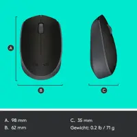 Logitech M170 hiir Kontor Mõlemakäeline Raadioside Optiline 1000 DPI – pilt 19