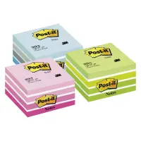 Märkmekuup Post-it Aquarelle 76x76 mm, 450 lehte, pastellsinine