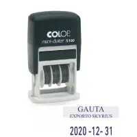 Tempel COLOP MINI DATER S160 (YYYY-MM-DD),must korpus, sinine padi