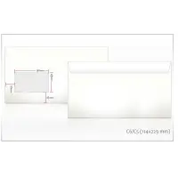 Ümbrikud Postac E65 RH 114x229mm, valge, 1000tk, aken 45x90