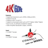 CLUB3D HDMI 2.0 UHD Splitter 4 Ports – pilt 3