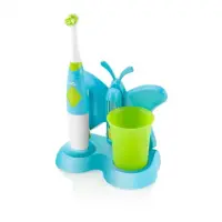 ETA | Toothbrush with water cup and holder | Sonetic  ETA129490080 | Battery operated | For kids | Number of brush heads included 2 | Number of teeth brushing modes 2 | Blue