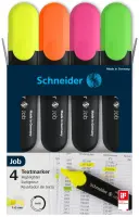 Tekstimarker Schneider Job 1-4,5mm, 4-värvi