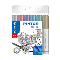 Marker permanentne Pilot Pintor metallic, 1.4mm koonus, 6 värvi