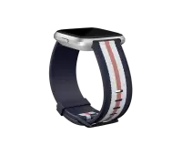 Fitbit | Versa-Lite Woven Hybrid Band, large, navy/pink | The Fitbit Versa woven hybrid band is made of polyester woven material on top and fluoroelastomer material on the bottom with an aluminium buckle. | The Fitbit Versa woven hybrid band is not water resistant. – pilt 3