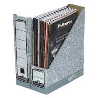 Dokumendikast Fellowes A4, 78x311x258mm, kartongist hall/valge (kogus 2 tükki)