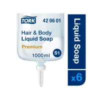 Vedelseep Tork Premium Hair & Body S1, 1L, sinine