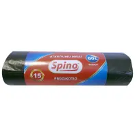 Prügikotid SPINO 60L, 15tk, 12mic HDPE, 64x84cm, must (kogus 2 tükki)