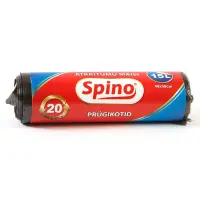 Prügikotid SPINO 15L, 8mic, HDPE, 40x50cm, 20 tk, must (kogus 4 tükki)