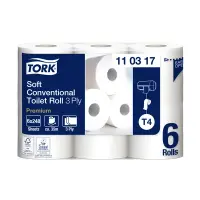 Tualettpaber Tork Soft Conventional T4, 34,72mx9,9cm, 3-kih, valge, 6 tk 3Re 110317