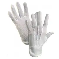 Töökindad puuvill mikropunktidega ühel pool, 9,/L valge