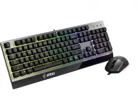 MSI VIGOR GK30 klaviatuur Hiir kaasa arvatud Mängimine USB QWERTY Ameerika inglise keel Must