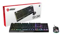 MSI VIGOR GK30 klaviatuur Hiir kaasa arvatud Mängimine USB QWERTY Ameerika inglise keel Must