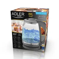 Adler | Kettle | AD 1286 | Standard | 2200 W | 2 L | Plastic/Glass | 360° rotational base | Grey – pilt 9