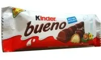 Piimašokolaad KINDER Bueno krõbeda ümbrise ja pähkli- ja piimakreemi täidisega, 43g (kogus 15 tükki)