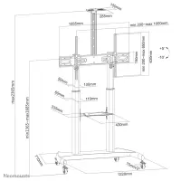 Neomounts PLASMA-M1950E käru & statiiv multimeediaseadmele Must – pilt 18