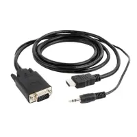 Cablexpert HDMI to VGA and  Audio Adapter Cable, Single Port, 1.8m, Black | Cablexpert