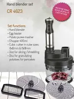 Camry | Blender | CR 4623 | Hand Blender | 1600 W | Number of speeds Variable | Turbo mode | Chopper | Ice crushing | Black – pilt 6