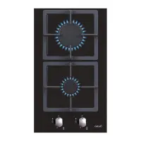 CATA | Hob | SCI 3002 BK | Gas on glass | Number of burners/cooking zones 2 | Rotary knobs | Black