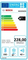 Bosch | Serie 2 Refrigerator | KGN33NWEB | Energy efficiency class E | Free standing | Combi | Height 176 cm | No Frost system | Fridge net capacity 193 L | Freezer net capacity 89 L | 42 dB | White