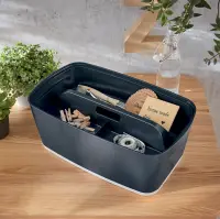 Kirjatarvete aluse sisu hoiukastile Leitz MyBox S-suurus kastidele, hall – pilt 4