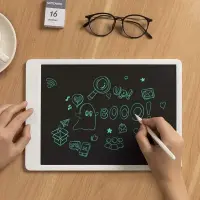 Xiaomi | Mi LCD Writing Tablet | 13.5 " | LCD | Black Board/Green Font | It has no memory - you write one page, then delete it completely with one button; The life of the button battery is about a year when the display is cleared 100 times a day