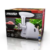 Mesko | Meat mincer | MS 4809 | White | 350 W | Middle size sieve; mince sieve; poppy sieve; plunger; sausage filler